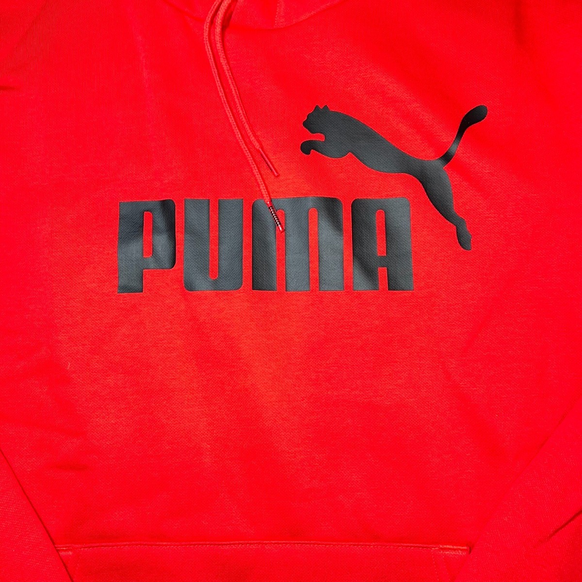 PUMA Big Logo Essentials Fleece Hoodie Pocket Red 84681201 Men's