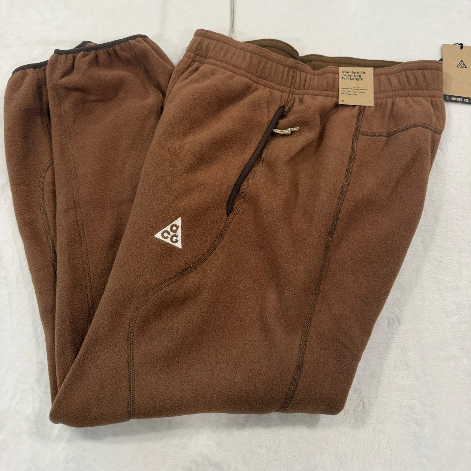 Nike ACG Wolf Tree Insulated Fleece Joggers Brown Mens Size Medium HV1123-235