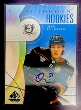 2024-25 SP Game Used Hockey #207 OLEN ZELLWEGER RC BLUE AUTO Authentic Rookies