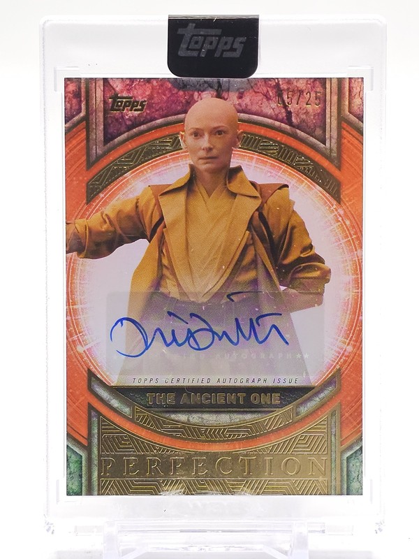 TILDA SWINTON 2025 MARVEL PERFECTION AUTO ORANGE ANCIENT ONE /25 #MP-TS Q3474