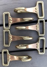 Lot of 6 Vintage North Judd Snap Hook 1 1/4" Strap Clip Fastener Brass Anchor