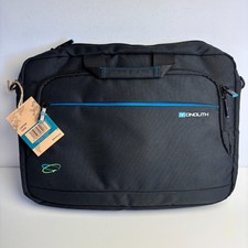 Monolith Black Laptop Travel Briefcase Blue Bag Line 42cm Wide + Shoulder Strap