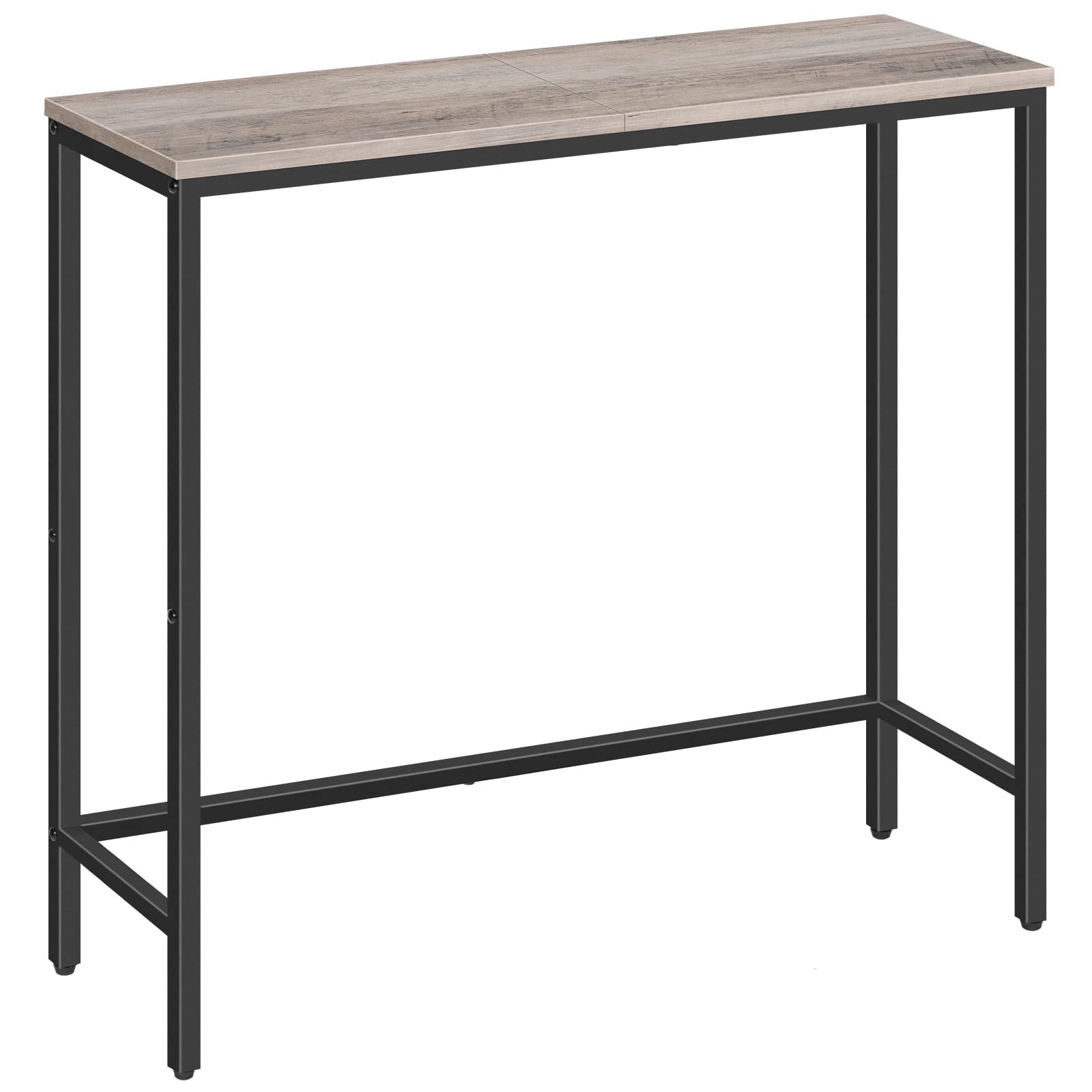 Slim Greige and Black Console Table for Entryway Hallway or Living Room