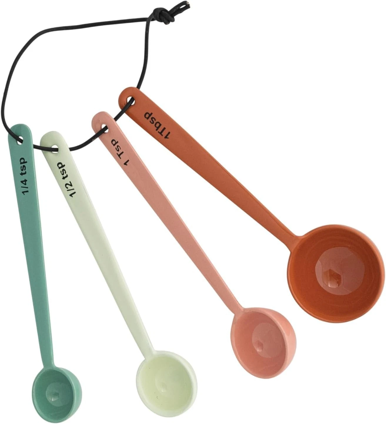 4-Piece Enameled Stainless Steel Measuring Spoons Multicolor