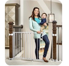 Regalo 1230DS 2-in-1 Stairway and Hallway Wall Mounted Baby Gate - White
