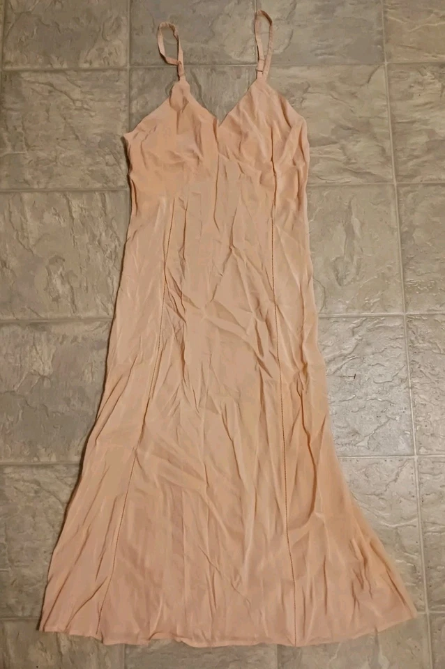 De Colección Años 60 Triumph Melocotón Vestido Sin Mangas Lencería Camisón Corte Sesgado Cottage Fairy 36/M Foto 3 de 4