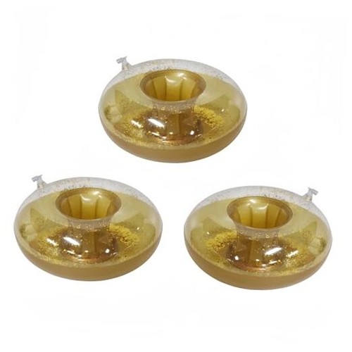 Floating Drink Holder, Drink Cup Floaties for Round Shiny-Gold-3Pack - 第 1/5 張圖片