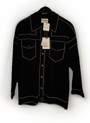 Leo&Ugo Paris Pullover /Jacke schwarz mit silbernen Nieten,neu u.richtig schön