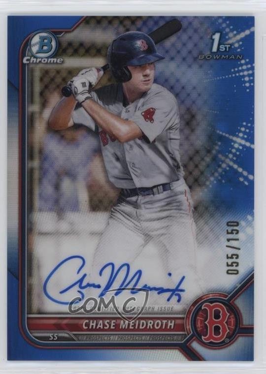 2022 Bowman Draft Chrome Pick Blue Refractor 55/150 Chase Meidroth Auto 13c1