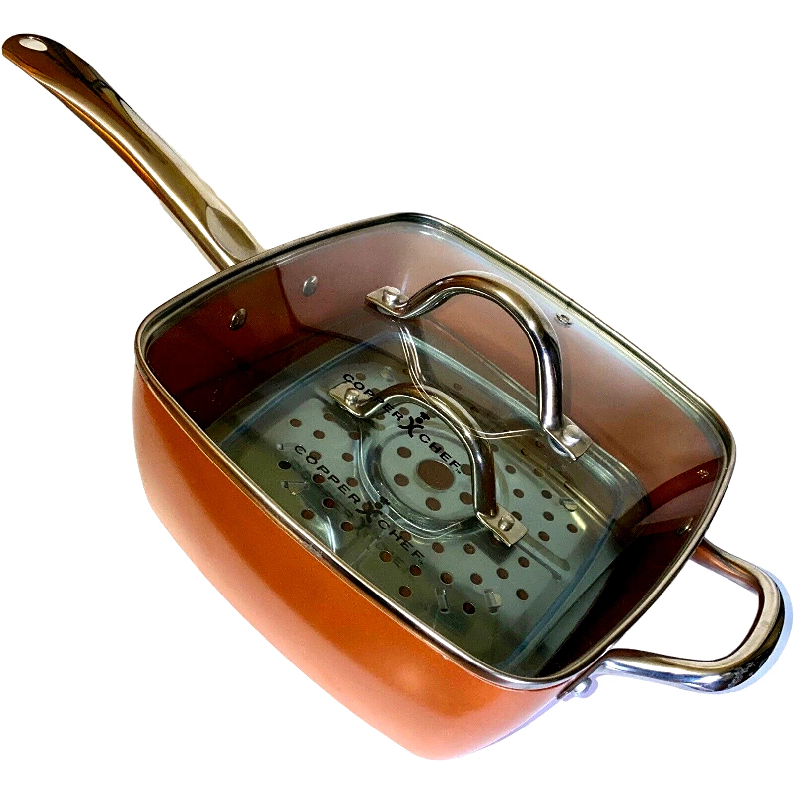 Copper Chef Cookware 5 PC 9.5 Inch Nonstick Deep Square Induction Frying Pan