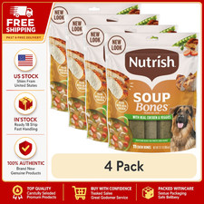 4 pack Nutrish Soup Bones Premium Dog Chews with Real Chicken and Veggies, 11