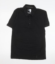 Regatta Great Outdoors Men's Black Polo Shirt Size M Cotton Casual