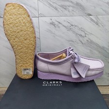 Clarks Originals Wallabee Moccasin Lilac Purple Suede 261-56619 Women's Size 7.5