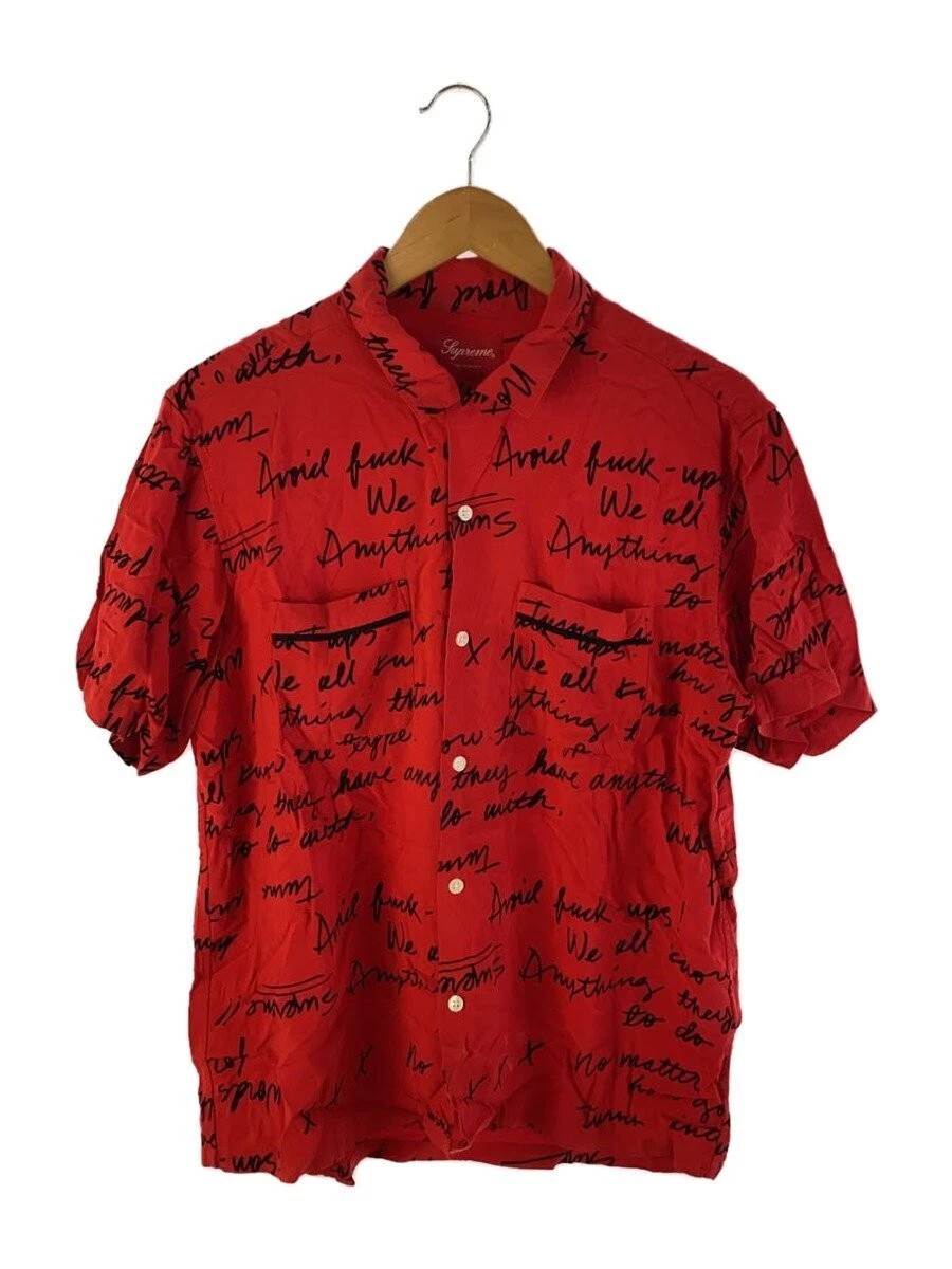 Chemise rayonne Supreme 15Ss/Burroughs S/S/M/rayonne/rouge/tout motif