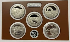 2014 S Clad Proof America The Beautiful Quarters 5 Coin Only No Case, Box or COA