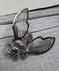 VINTAGE MONET PIN BROOCH SILVER TONE BUTTERFLY 3D DAINTY COSTUME JEWELRY 🩶