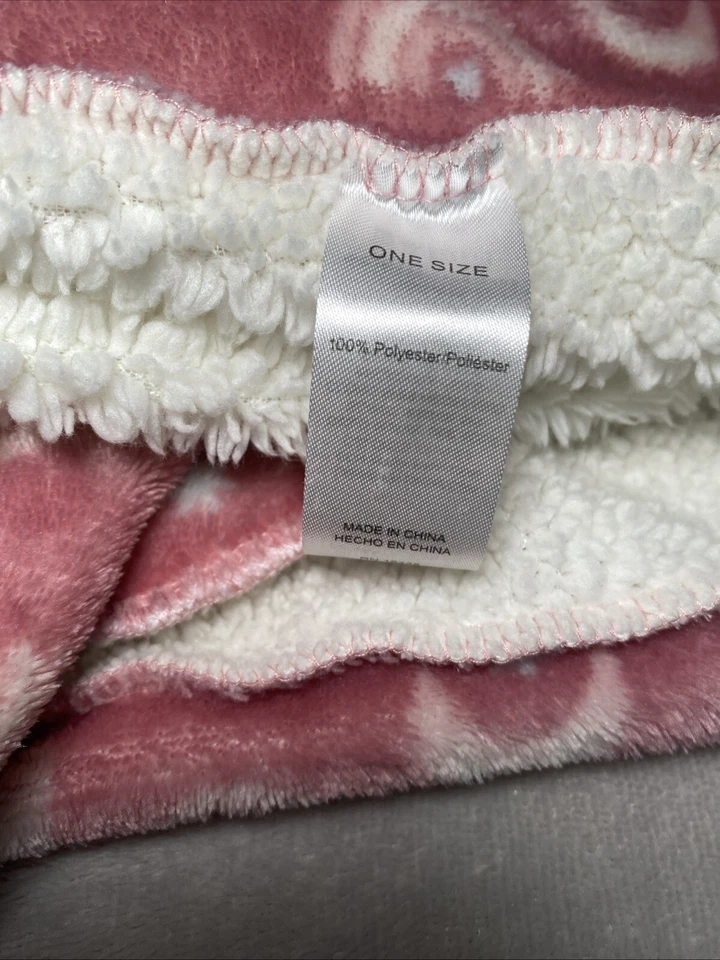 RN 16435 Rosa Arco Iris Luna Estrella Reversible Blanco Sherpa Bebé Manta Suave Lovey Foto 3 de 4