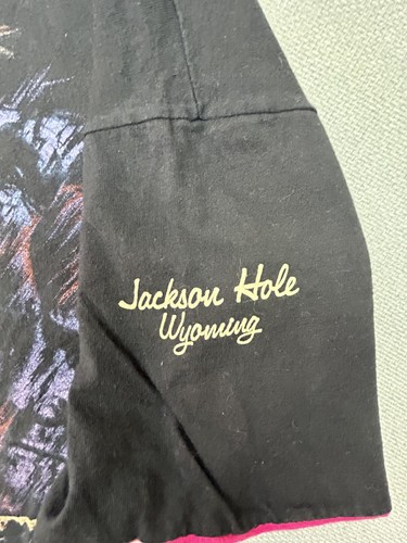 Vintage HABITAT Wyoming Shirt Jackson Hole Front & Back Size M Tee 90s Western - Picture 4 of 8