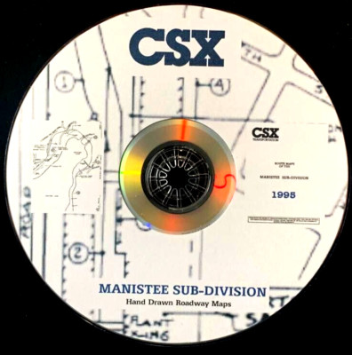 CSX 1995 Manistee Sub-Division Hand Drawn Roadway Maps PDF Pages on DVD