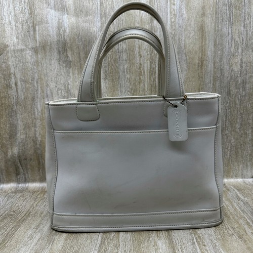 RARE VTG Coach Bleecker 9303 USA White Glove Tanned Leather Double Handle Bag