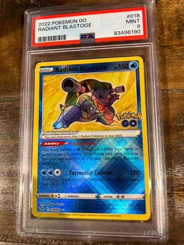 POKEMON 2022 GO RADIANT BLASTOISE #018 PSA 9 Mint RARE 3