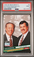 DICK STOCKTON/MATT MILLEN 1995 Skybox Impact Fox Announcers #3 PSA 9 Pop Mint 3