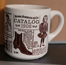 VINTAGE SEARS MUG WITH IMAGES FROM 1906 SEARS CATALOG