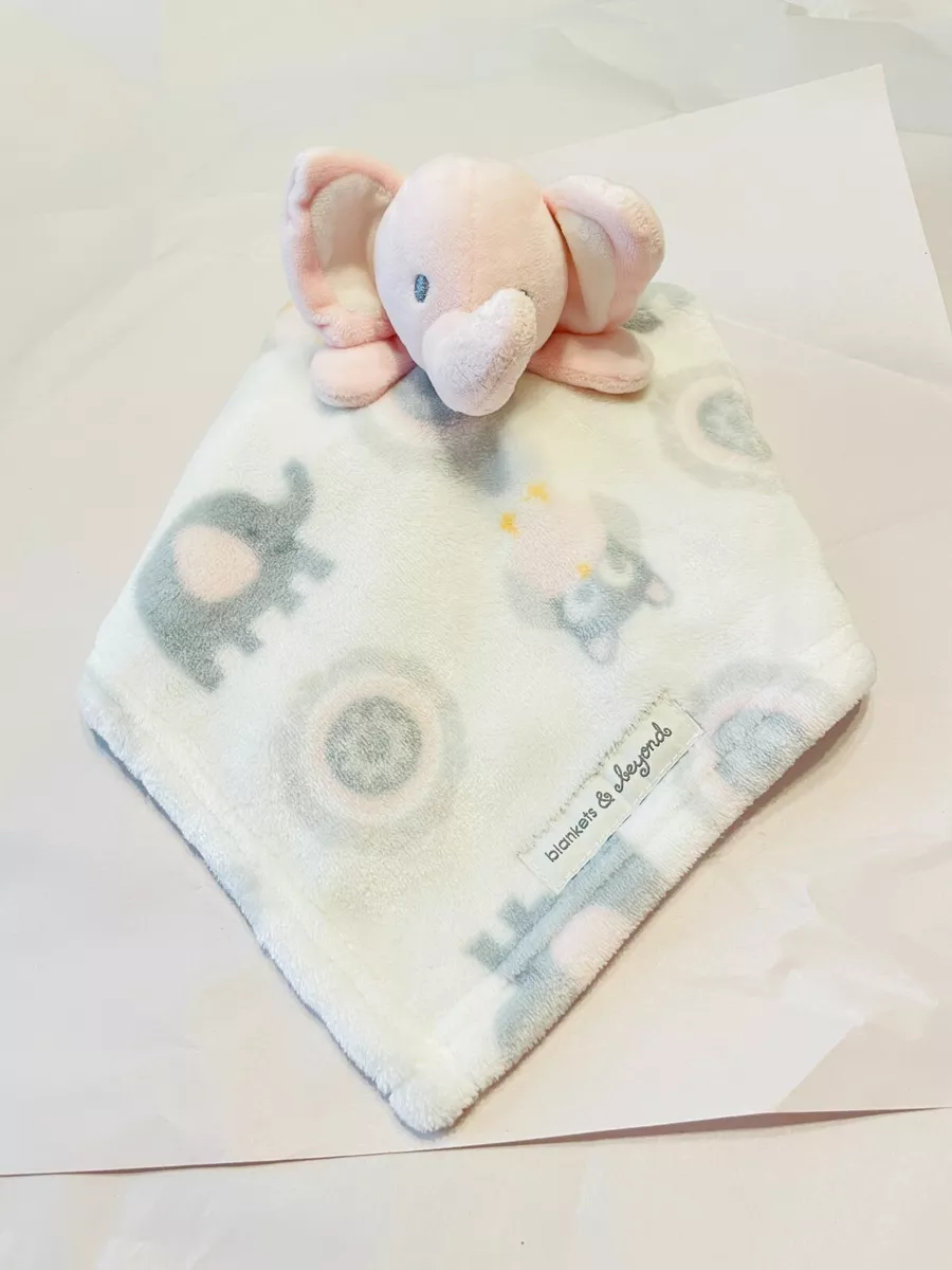 Blankets Beyond Pink Elephant and owl Lovey Security Baby velour plush blanket