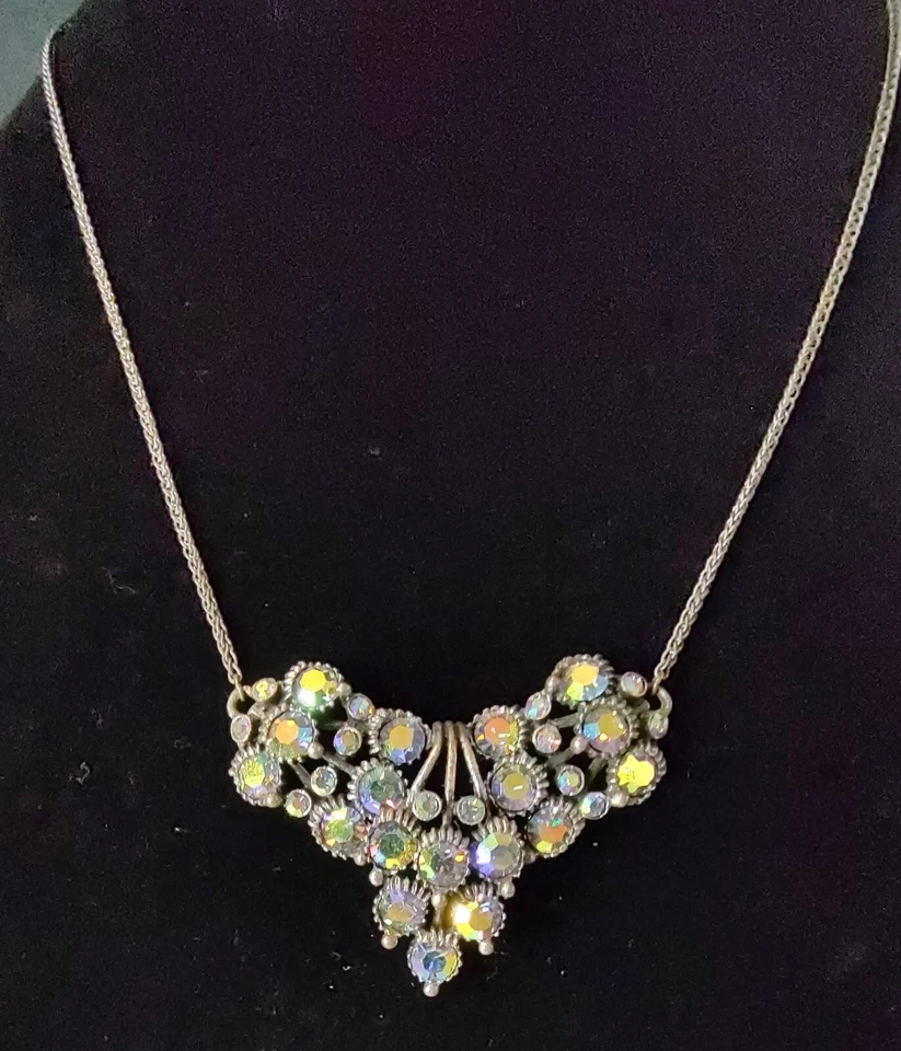 Collar Coldwater Creek Estrás Aurora Boreal Tono Peltre Ajustable Foto 2 de 4