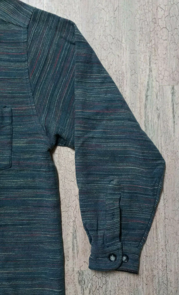 Vintage TOM TAILOR Basic 90s Mens Gray Flannel Button Y2K Long Sleeve Shirt Med - Image 2 of 4