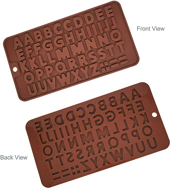 Pink Silicone Alphabet Mould – Letters, Numbers & Symbols For Cake Decorating, Chocolate, Sweets