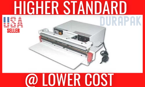 24" Vacuum Sealer 10mm with Double Nozzle Single Impulse to Seal Vacuum Bag Food