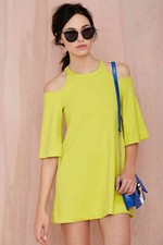 Foxiedox Nasty Gal Canary Shift Dress SZ L Yellow