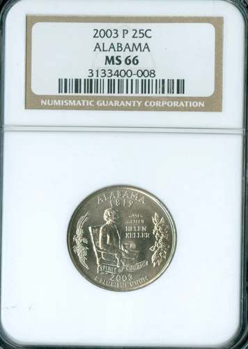 2003 P ALABAMA STATE QUARTER NGC MS66   .