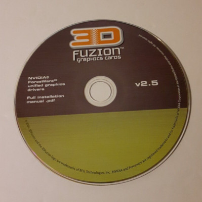 3D 3-D FUZION GRAPHICS CARDS - PC CD-ROM version v2.5 NVIDIA Forceware Drivers
