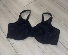 Curvation 5304546 Side Smoother Bra Shiny Unlined Underwire Womens 42DDD Black