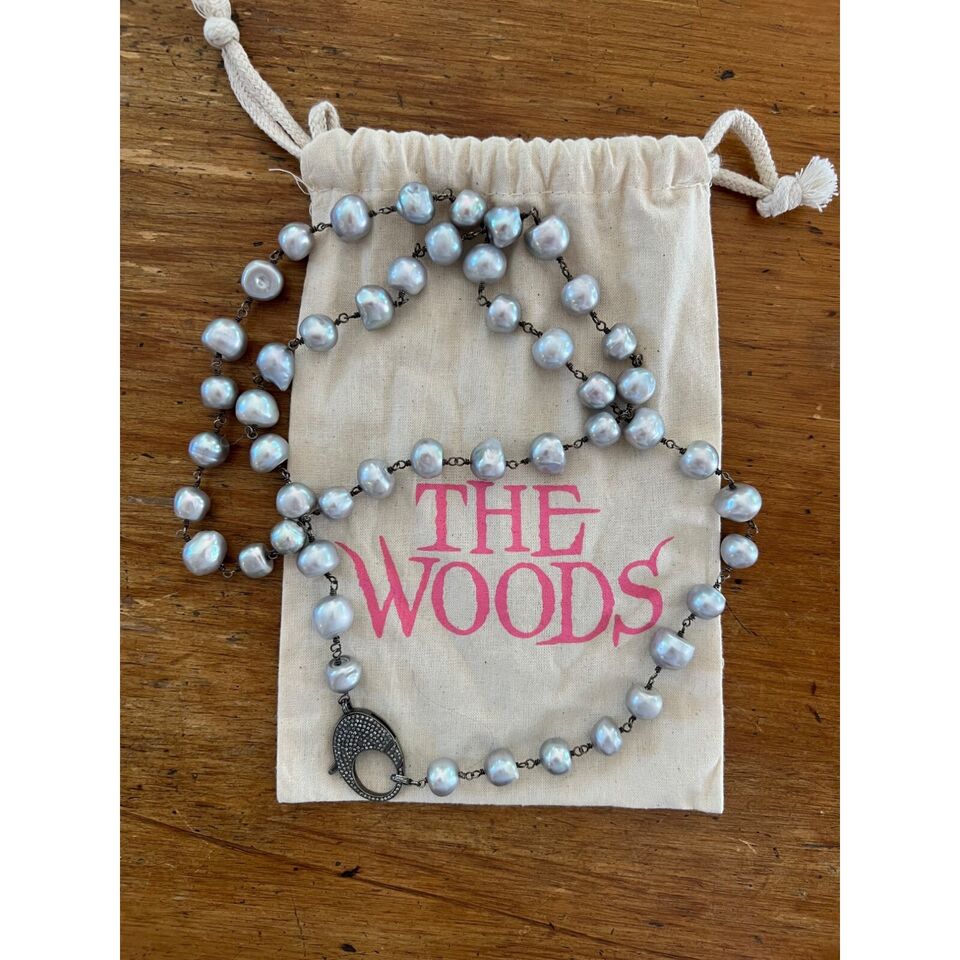 The Woods Fine Jewelry Pearl Pave Diamond Clasp Necklace | eBay