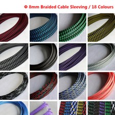 PP  PET Nylon Mix Braided Sleeve Tube Cable Expandable Sheath 18 Color Wide 8mm