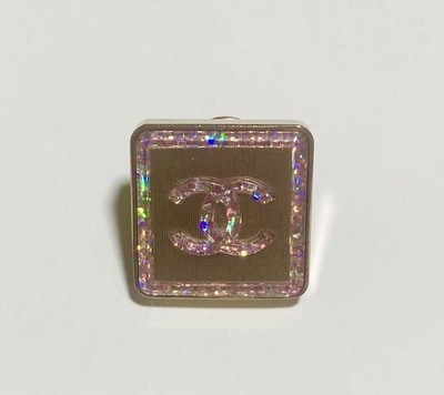 The real thing  CHANEL Coco Mark Pin Brooch Pink Glitter