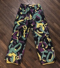 Orage Sz 10 Kids Colorful Snow Ski Pants Neon Green Yellow Purple Black Letters