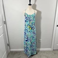 Lilly Pulitzer Women’s Philomena Maxi Dress Pool Blue Stay Cool, Size XS