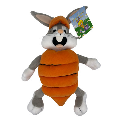 1998 Bugs Easter Bunny In A Carrot Bean Bag Plush 12'' Warner Bros Studio Store