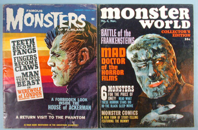 1963-64 Famous Monsters #24 Werewolf of London + Monster World #1