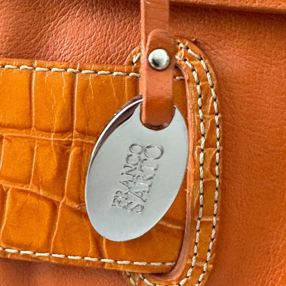 De Colección Y2K Años 90 Naranja Neón Cocodrilo Hombro Hobo Cartera Solapa Rave Kidcore Hada Foto 4 de 4