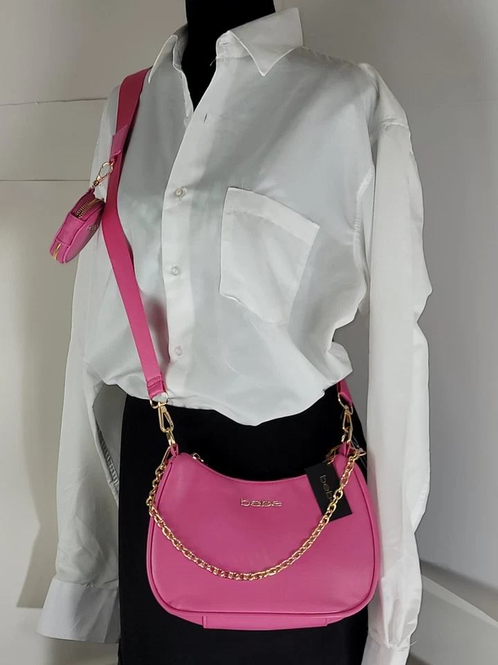Bolso Bandolera Bebe Cadena Oro Rosa - Bolso de Hombro Cartera con Juego de Auriculares NUEVO Foto 2 de 4