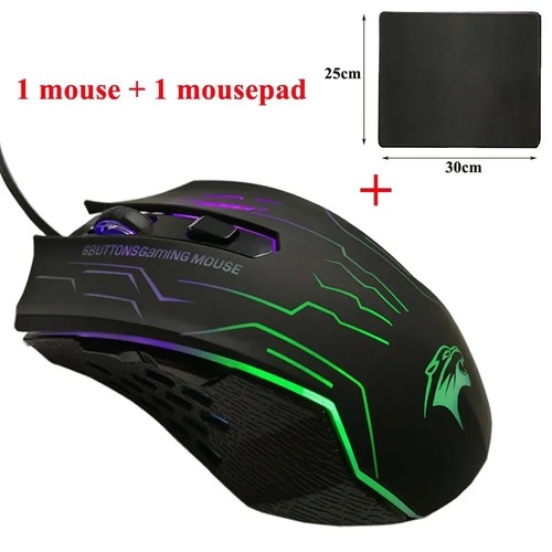 FORKA Silent Click USB Wired Gaming Mouse 6 Buttons 3200DPI Mute Optical - Picture 10 of 10