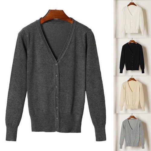 Womens Cardigan Long Sleeve Ladies Knitted Sweater Jumpers Cardigans Outwear Top - Bild 4 von 22