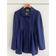 Vintage-inspired Indigo Wool Coat From London’s Fever Brand (size Us8 / Uk12)