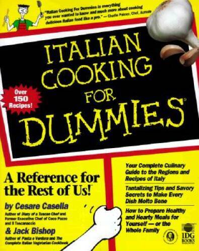 Italian Cooking for Dummies by Cesare Casella - Easy Recipes Paperback - Very Good Condition