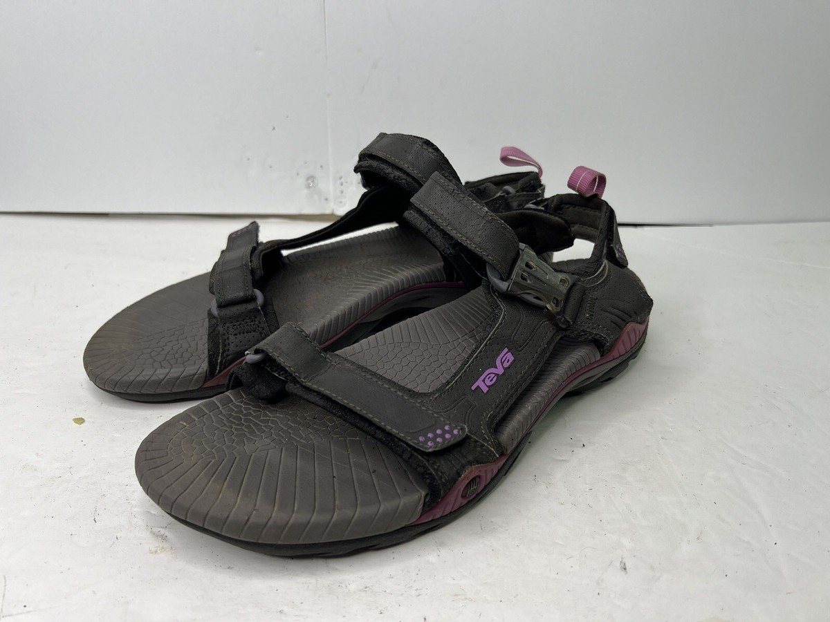 Teva Black/Purple Sport Hiking Trail Sandals Shoc Pad Rubber